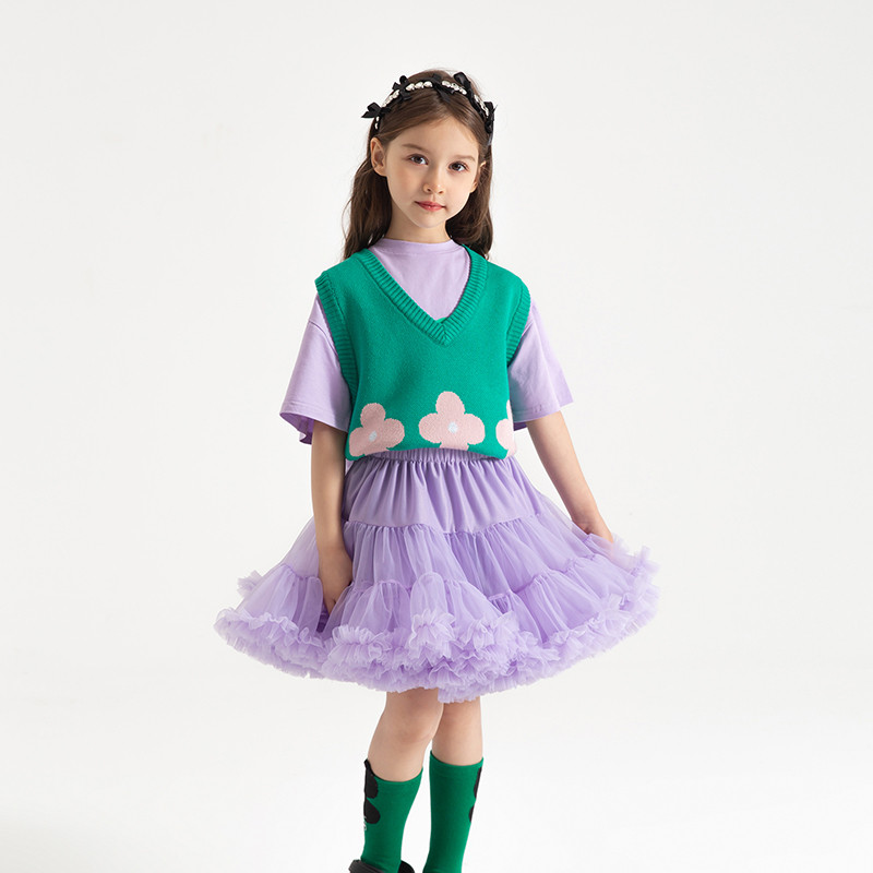 Īsi Lush Kids Tutu svārki meitenēm Rozā tilla svārki pufīgi kokvilnas mežģīnes bērnu zīdaiņu volānsvārki bērnu drēbītes ar tauriņu