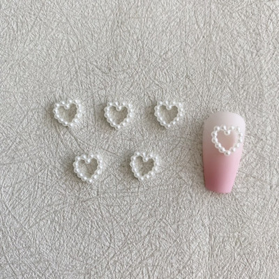 30 DB 3D Nail Art Charms Kiegészítők Hollow Stars Heart Pearl Keret körmökhöz Dekorációs Kellékek Alkatrészek Eszközök Manikűr anyagok