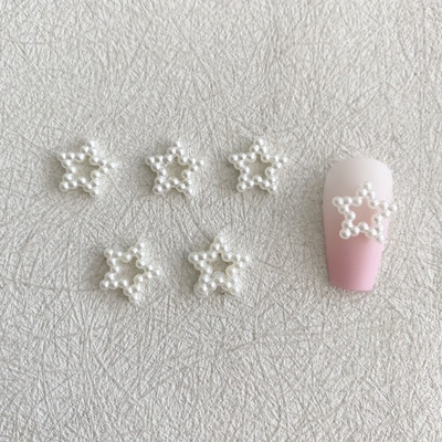 30 DB 3D Nail Art Charms Kiegészítők Hollow Stars Heart Pearl Keret körmökhöz Dekorációs Kellékek Alkatrészek Eszközök Manikűr anyagok