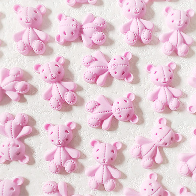 10 gab. Pink Bear nagu mākslas piekariņi 3D jauka multfilma 9 krāsu sveķu lācis nagu rotaslietas rotājumi DIY Kawaii manikīra nagu aksesuāri