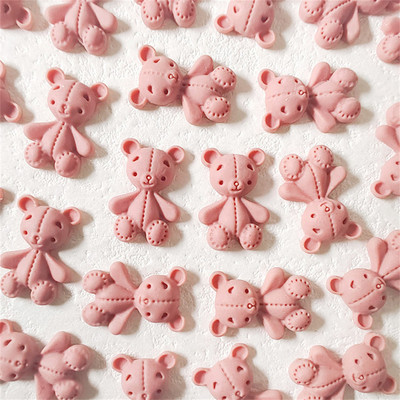 10 gab. Pink Bear nagu mākslas piekariņi 3D jauka multfilma 9 krāsu sveķu lācis nagu rotaslietas rotājumi DIY Kawaii manikīra nagu aksesuāri