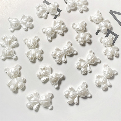 10 gab. Pink Bear nagu mākslas piekariņi 3D jauka multfilma 9 krāsu sveķu lācis nagu rotaslietas rotājumi DIY Kawaii manikīra nagu aksesuāri