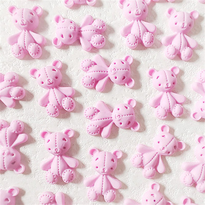 10 gab. Pink Bear nagu mākslas piekariņi 3D jauka multfilma 9 krāsu sveķu lācis nagu rotaslietas rotājumi DIY Kawaii manikīra nagu aksesuāri