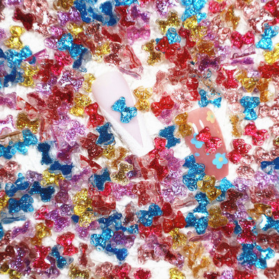 10 gab. Pink Bear nagu mākslas piekariņi 3D jauka multfilma 9 krāsu sveķu lācis nagu rotaslietas rotājumi DIY Kawaii manikīra nagu aksesuāri