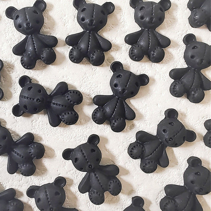 10 gab. Pink Bear nagu mākslas piekariņi 3D jauka multfilma 9 krāsu sveķu lācis nagu rotaslietas rotājumi DIY Kawaii manikīra nagu aksesuāri