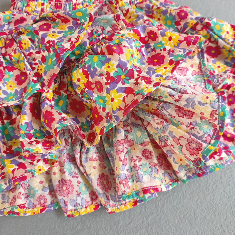 Meiteņu zīdaiņu volāniem kūku svārki Sweet Girls kokvilnas apdruka Princeses svārki Jauki meitenes svārki balles kleita svārki bērnu apģērbi