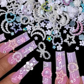 100kom bijelo srce biseri cvijet 3D privjesci za nokte zvijezda leptir perle Nail Art obrti DIY izrada nakita Mješoviti dodaci za nokte