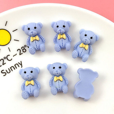 10 τμχ/Σετ Kawaii Cute Bear Nail Art Charms Ρητίνη 3D Cartoon Παπιγιόν Ματ Διακόσμηση βερνίκι Press On Nails Αξεσουάρ Κοσμήματα