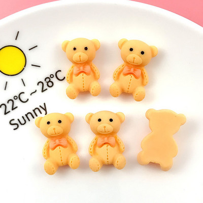 10 τμχ/Σετ Kawaii Cute Bear Nail Art Charms Ρητίνη 3D Cartoon Παπιγιόν Ματ Διακόσμηση βερνίκι Press On Nails Αξεσουάρ Κοσμήματα