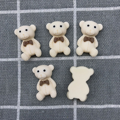 10 τμχ/Σετ Kawaii Cute Bear Nail Art Charms Ρητίνη 3D Cartoon Παπιγιόν Ματ Διακόσμηση βερνίκι Press On Nails Αξεσουάρ Κοσμήματα