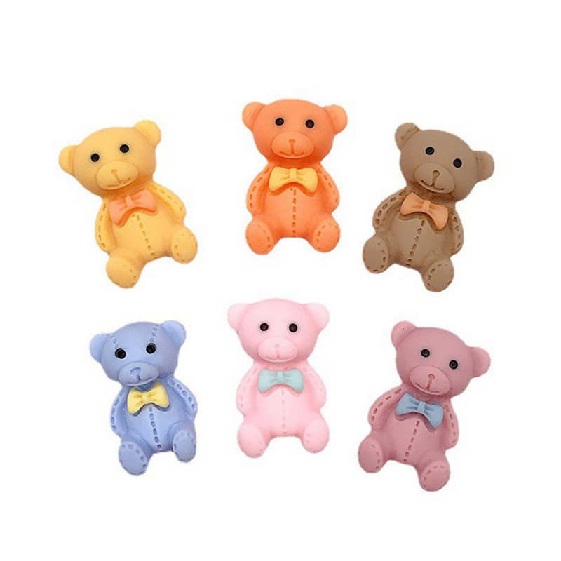 10tk/komplekt Kawaii Cute Bear Nail Art Charms Vaik 3D Multikas kikilips matt Dekoratsioon Poleerimisvahend Küüntele Press Aksessuaarid Ehted