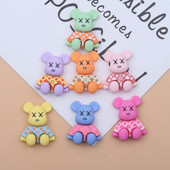 10Gb Cute Bear Nail Art Charm 3D Karikatūra Sveķu Makarona krāsas Violent Bear Nagu dekorēšana DIY Modes nagu aksesuāri