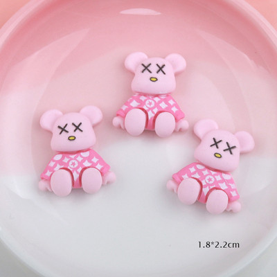 10Gb Cute Bear Nail Art Charm 3D Karikatūra Sveķu Makarona krāsas Violent Bear Nagu dekorēšana DIY Modes nagu aksesuāri