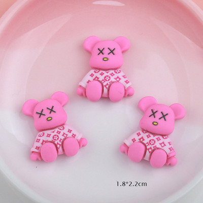 10Gb Cute Bear Nail Art Charm 3D Karikatūra Sveķu Makarona krāsas Violent Bear Nagu dekorēšana DIY Modes nagu aksesuāri