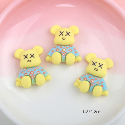 10Gb Cute Bear Nail Art Charm 3D Karikatūra Sveķu Makarona krāsas Violent Bear Nagu dekorēšana DIY Modes nagu aksesuāri