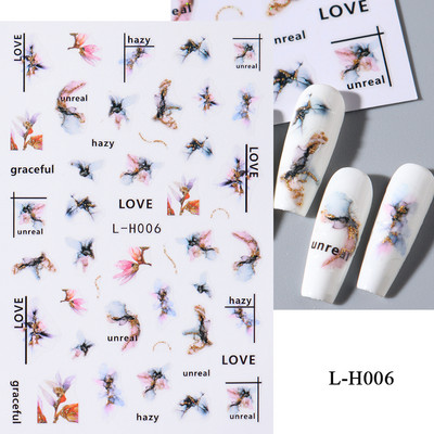 Ljubavno srce 3D naljepnica za nokte za Valentinovo s gradijentom, šareno srce, samoljepljivi klizač, šuplje naljepnice u obliku srca, dekor za manikuru