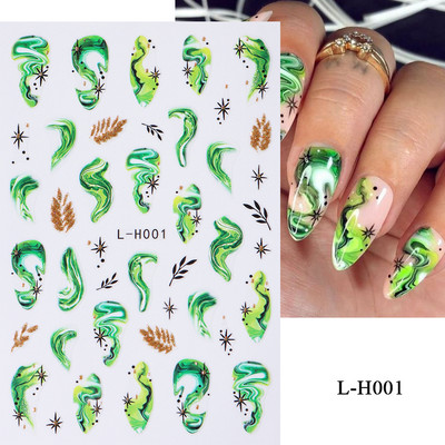 Ljubavno srce 3D naljepnica za nokte za Valentinovo s gradijentom, šareno srce, samoljepljivi klizač, šuplje naljepnice u obliku srca, dekor za manikuru