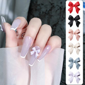 50 kom. Mašna od smole Nail Art Dekoracija Crno-bijela 3D duga vrpca Bowknot Ornament Šarm za nokte Dizajn nakita Kawaii DIY dodaci