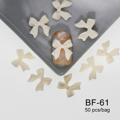 50 kom. Mašna od smole Nail Art Dekoracija Crno-bijela 3D duga vrpca Bowknot Ornament Šarm za nokte Dizajn nakita Kawaii DIY dodaci