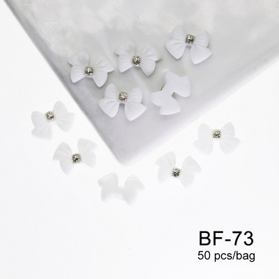 50 kom. Mašna od smole Nail Art Dekoracija Crno-bijela 3D duga vrpca Bowknot Ornament Šarm za nokte Dizajn nakita Kawaii DIY dodaci