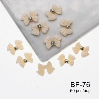 50 kom. Mašna od smole Nail Art Dekoracija Crno-bijela 3D duga vrpca Bowknot Ornament Šarm za nokte Dizajn nakita Kawaii DIY dodaci