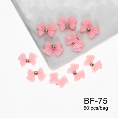 50 kom. Mašna od smole Nail Art Dekoracija Crno-bijela 3D duga vrpca Bowknot Ornament Šarm za nokte Dizajn nakita Kawaii DIY dodaci