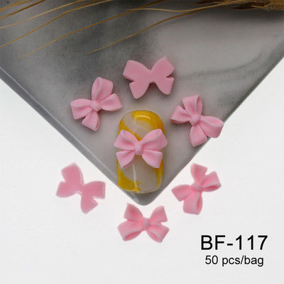 50 kom. Mašna od smole Nail Art Dekoracija Crno-bijela 3D duga vrpca Bowknot Ornament Šarm za nokte Dizajn nakita Kawaii DIY dodaci