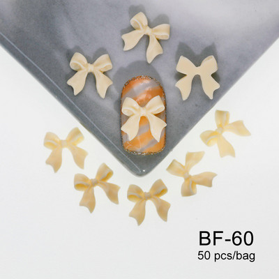 50 kom. Mašna od smole Nail Art Dekoracija Crno-bijela 3D duga vrpca Bowknot Ornament Šarm za nokte Dizajn nakita Kawaii DIY dodaci
