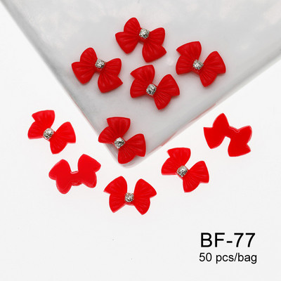 50 kom. Mašna od smole Nail Art Dekoracija Crno-bijela 3D duga vrpca Bowknot Ornament Šarm za nokte Dizajn nakita Kawaii DIY dodaci