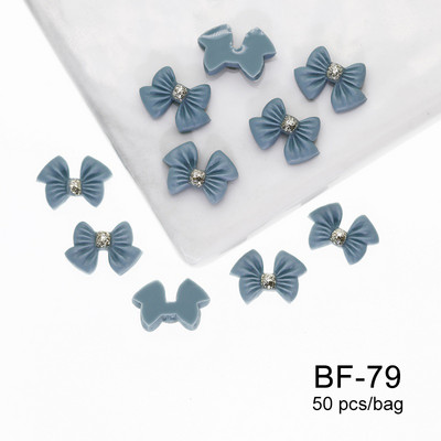 50 kom. Mašna od smole Nail Art Dekoracija Crno-bijela 3D duga vrpca Bowknot Ornament Šarm za nokte Dizajn nakita Kawaii DIY dodaci