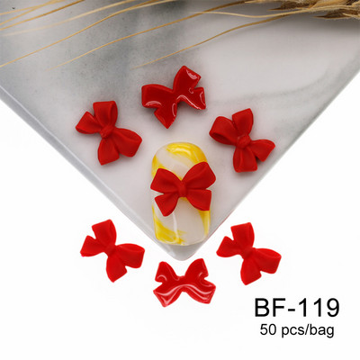 50 kom. Mašna od smole Nail Art Dekoracija Crno-bijela 3D duga vrpca Bowknot Ornament Šarm za nokte Dizajn nakita Kawaii DIY dodaci