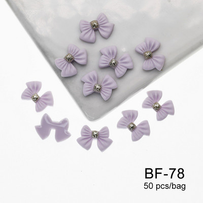 50 kom. Mašna od smole Nail Art Dekoracija Crno-bijela 3D duga vrpca Bowknot Ornament Šarm za nokte Dizajn nakita Kawaii DIY dodaci
