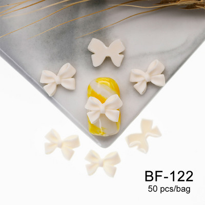 50 kom. Mašna od smole Nail Art Dekoracija Crno-bijela 3D duga vrpca Bowknot Ornament Šarm za nokte Dizajn nakita Kawaii DIY dodaci
