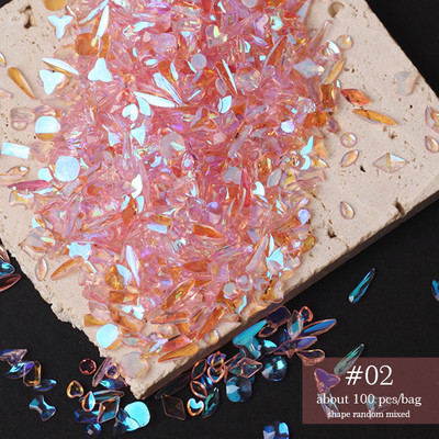 100GAB Jaukti Rhinestones Dārgakmeņi nagiem 3D Aurora Flatback Resin Crystal Nail Art Rhinestone AB Krāsu nagu DIY Dekorācijas