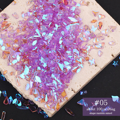 100GAB Jaukti Rhinestones Dārgakmeņi nagiem 3D Aurora Flatback Resin Crystal Nail Art Rhinestone AB Krāsu nagu DIY Dekorācijas