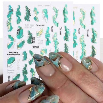 Лилави мраморни стикери за нокти Стикери за маникюр с дизайн на дим Златна вълна Линии Плъзгач за нокти Цъфтящ стикер с мастило