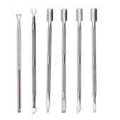 1kom dvoglavi gurač zanoktica od nehrđajućeg čelika Alati za manikuru za lak za nokte Ljepilo za uklanjanje zanoktica Dodaci