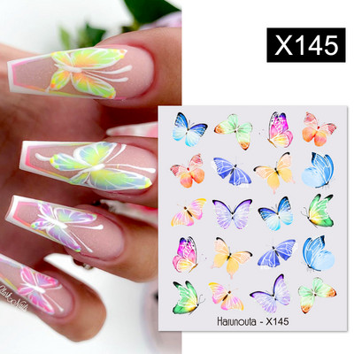 Harunoutas melnās līnijas, ziedu lapas, ūdens uzlīmes