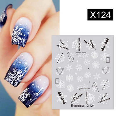Harunouta Royalblue Blooming Smoke Akvarel naljepnice Press on Nails Dizajn mramora Vodene naljepnice Zlatni valovi Klizač za nokte