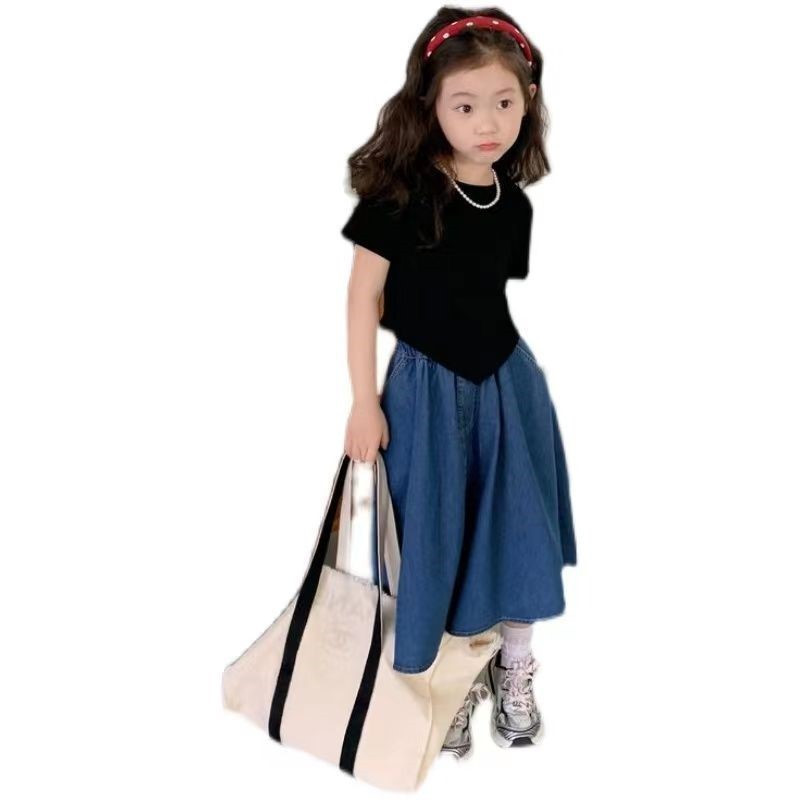2023. g. jauns pavasaris, rudens, vasara, meitenes, bērni, džinsa kokvilna, īsi svārki Modes, ikdienišķs, ērts, mīlīgs bērnu apģērbs
