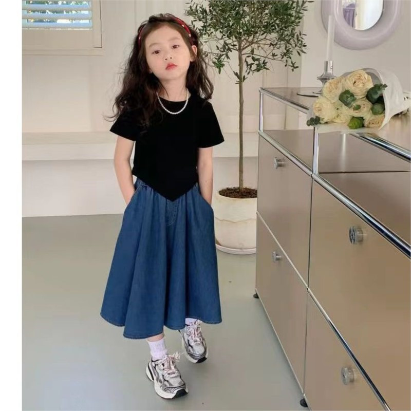 2023. g. jauns pavasaris, rudens, vasara, meitenes, bērni, džinsa kokvilna, īsi svārki Modes, ikdienišķs, ērts, mīlīgs bērnu apģērbs