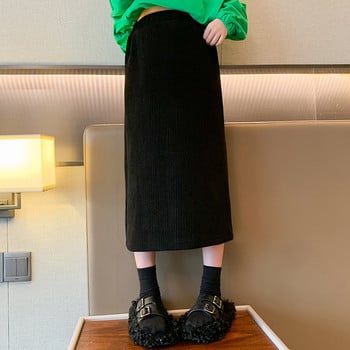 Φθινοπωρινό Χειμώνα Ζεστή Εφηβική Κορίτσια Λεπτή μακριά φούστα Νέα μόδα Κορεατική έκδοση Σπλιτ φούστα 5 6 8 10 12 14 ετών Παιδικά ρούχα