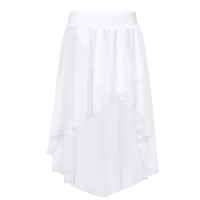 FEESHOW Bērniem tīņiem Augsta-zema elastīga jostasvieta Šifona svārki Bērniem Meitenes Balets Tutu Latīņamerikas džeza skatuves Liriskas deju kostīmi