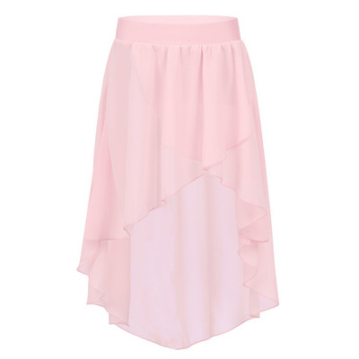 FEESHOW Bērniem tīņiem Augsta-zema elastīga jostasvieta Šifona svārki Bērniem Meitenes Balets Tutu Latīņamerikas džeza skatuves Liriskas deju kostīmi