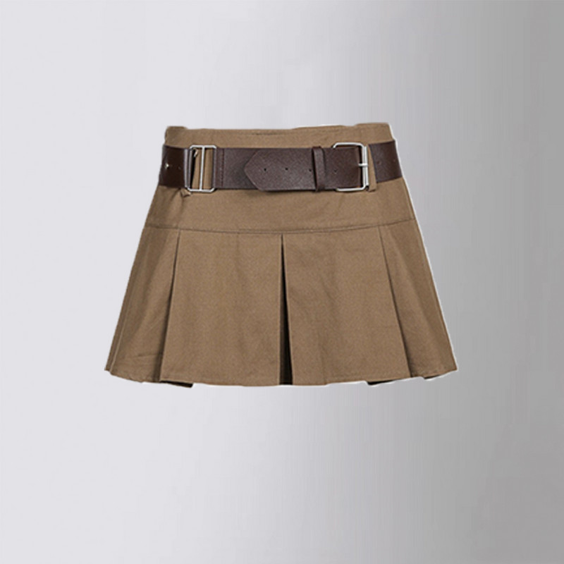 Pusaudžu meiteņu kroku svārki Masīvi ikdienas, universāli svārki bērniem Īsi A līnijas svārki ar augstu vidukli Tutu svārki bērniem ar jostu