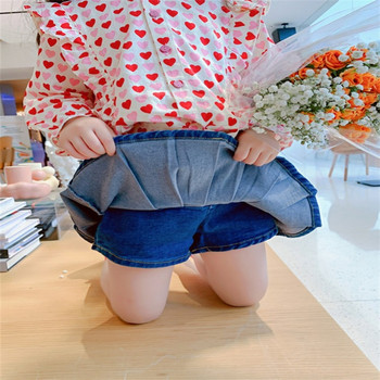 Άνοιξη Καλοκαίρι μωρό κορίτσι Casual Jean πλισέ φούστες Casual Jeans Μικρό παιδί τζιν φούστα μωρό TY Βρεφική φούστα 4-10 ετών