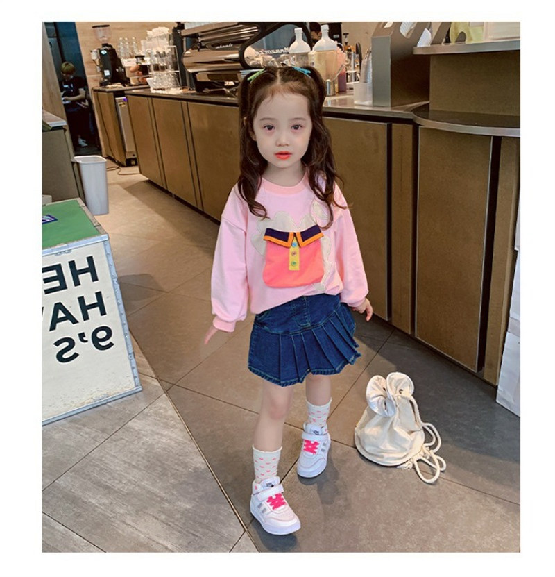 Pavasaris Vasara Meiteņu ikdienišķa Džinsu kroku svārki Ikdienas džinsi Toddler Bērnu Džinsu svārki Bērnu Apģērbi TY Bērnu Svārki 4-10Y