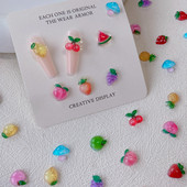 30GAB 3D augļu nagu mākslas piekariņi persiku ķiršu zemeņu Kawaii aksesuāri vasaras nagu dekorēšanai dizaina izejmateriālu materiālu rīks