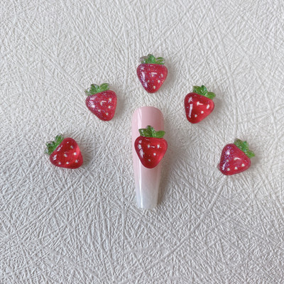 30GAB 3D augļu nagu mākslas piekariņi persiku ķiršu zemeņu Kawaii aksesuāri vasaras nagu dekorēšanai dizaina izejmateriālu materiālu rīks