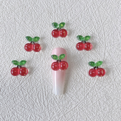 30GAB 3D augļu nagu mākslas piekariņi persiku ķiršu zemeņu Kawaii aksesuāri vasaras nagu dekorēšanai dizaina izejmateriālu materiālu rīks